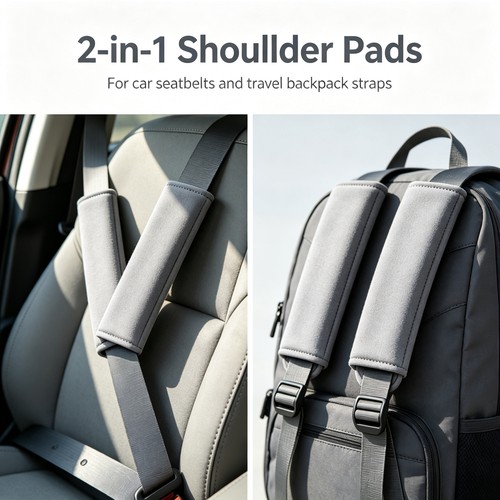 Pair grey seatbelt shoulder - grey,