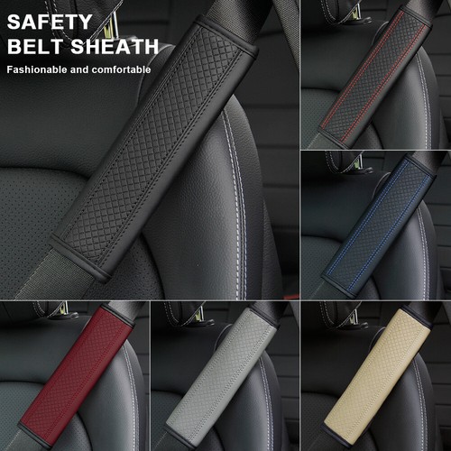 Leather car seat belt - car,